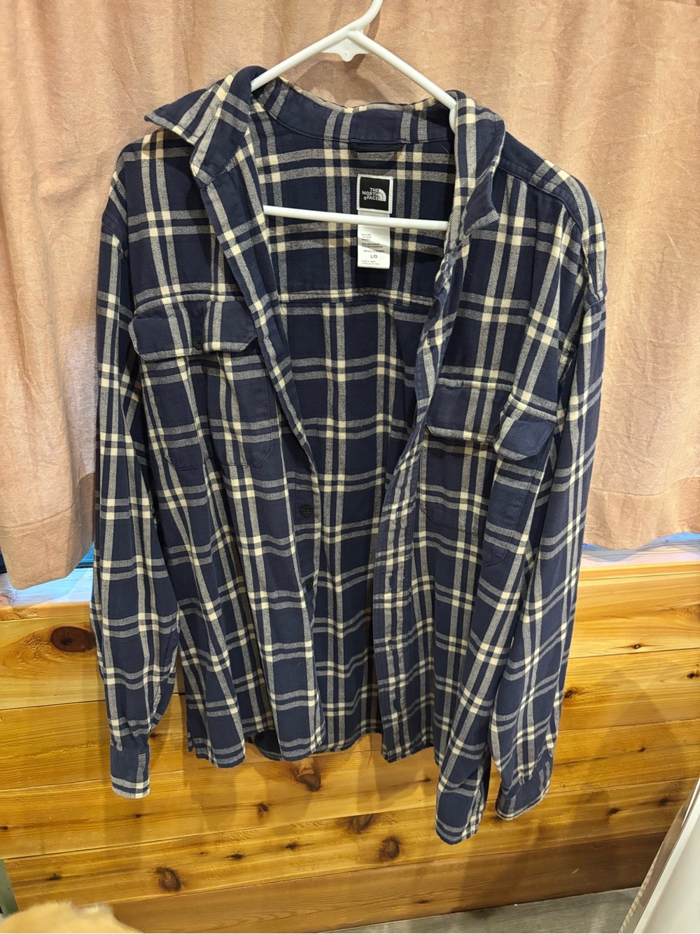 The North Face Navy & Cream Plaid Shirt Jacket